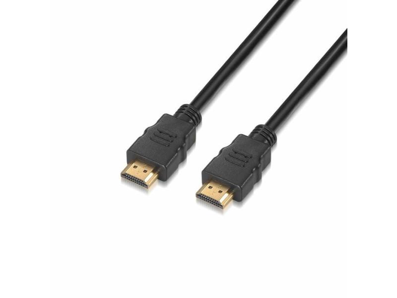 Cable HDMI 2.0 4K Aisens A120-0118/ HDMI Macho - HDMI Macho/ Hasta 10W/ 2250Mbps/ 50cm/ Certificado/ Negro