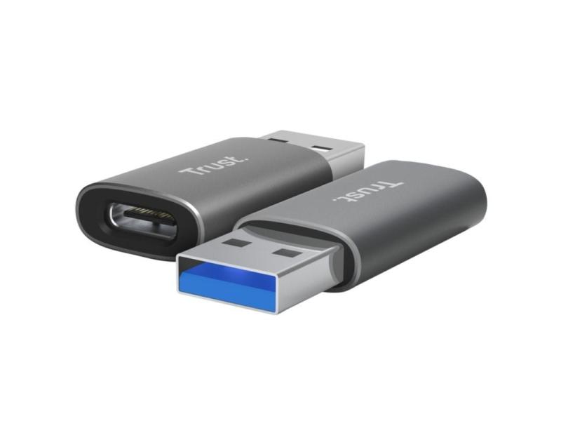 Adaptador USB 3.2 GEN2 Trust Calyx / USB Tipo-C Hembra - USB Macho