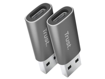 Adaptador USB 3.2 GEN2 Trust Calyx / USB Tipo-C Hembra - USB Macho