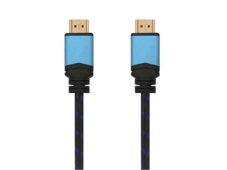 Cable HDMI 2.0 4K Aisens A120-0356 V2/ HDMI Macho - HDMI Macho/ Hasta 10W/ 2250Mbps/ 1m/ Negro/ Azul