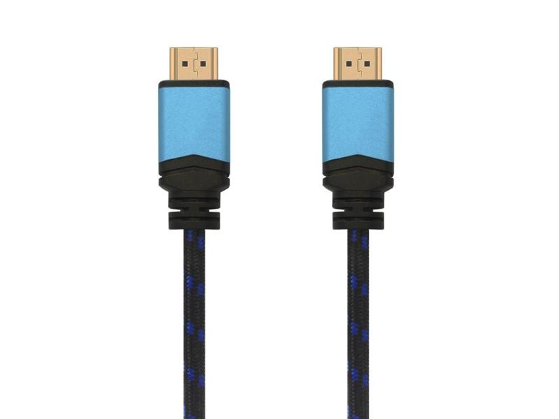 Cable HDMI 2.0 4K Aisens A120-0357/ HDMI Macho - HDMI Macho/ Hasta 10W/ 2250Mbps/ 2m/ Negro/ Azul