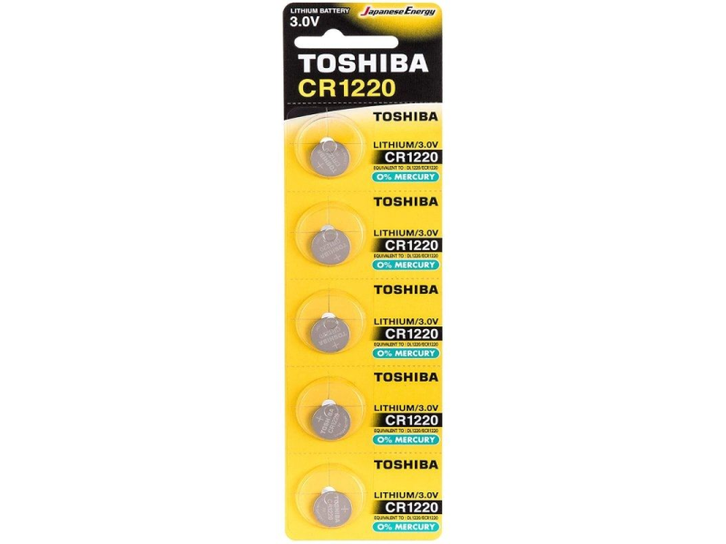 Pack de 5 Pilas de Botón Toshiba CR1220/ 3V