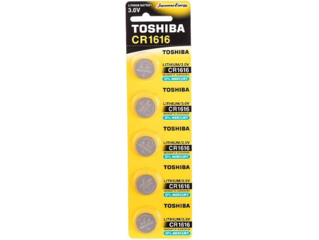 Pack de 5 Pilas de Botón Toshiba CR1616/ 3V