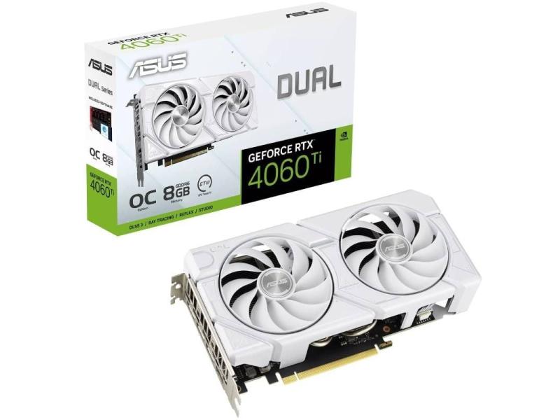 Tarjeta Gráfica Asus Dual GeForce RTX 4060 Ti EVO OC White Edition/ 8GB GDDR6