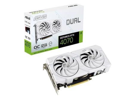 Tarjeta Gráfica Asus Dual GeForce RTX 4070 EVO White OC Edition/ 12GB GDDR6X