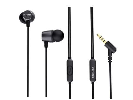 Auriculares Intrauditivos Aiwa ESTM-30BK/ con Micrófono/ Jack 3.5/ Negros