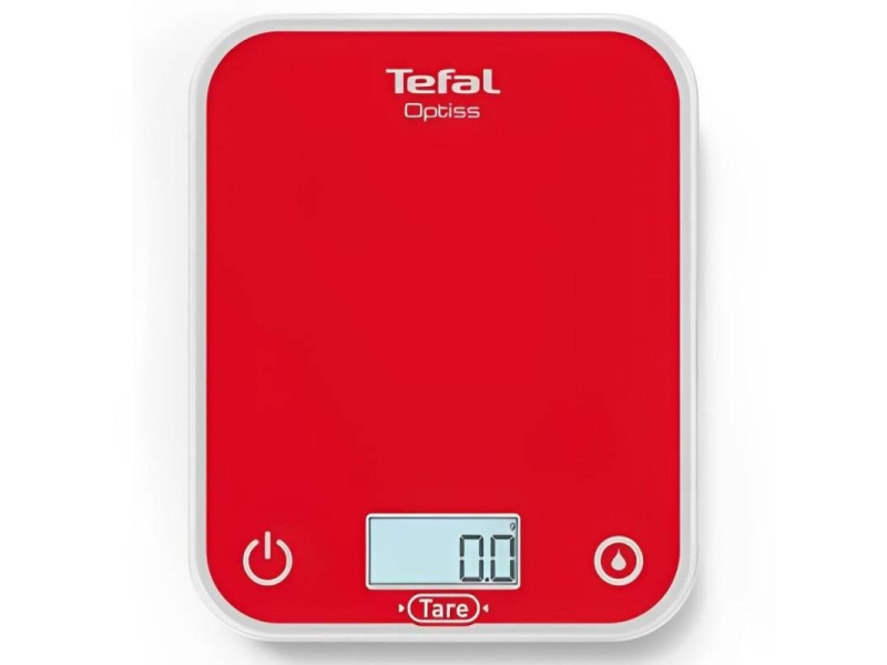 Báscula de Cocina Electrónica Tefal Optiss/ hasta 5kg/ Roja