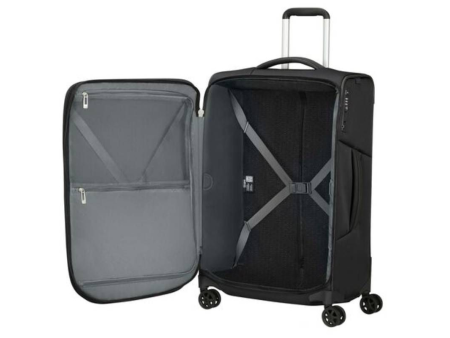 Maleta Mediana Samsonite Respark Expansible 67cm/ 66x43x33cm/ 4 Ruedas/ Negra