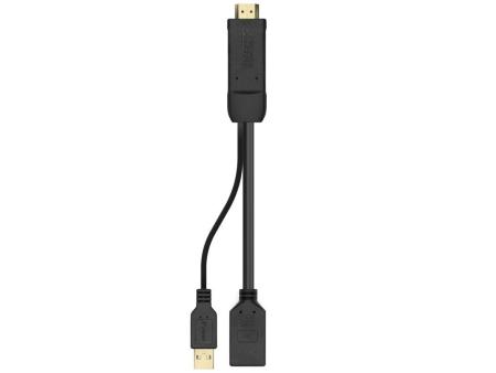 Cable Conversor 4K Aisens A122-0642/ HDMI Macho - DisplayPort Hembra - USB Macho/ Hasta 10W/ 2250Mbps/ 10cm + 10cm/ Negro