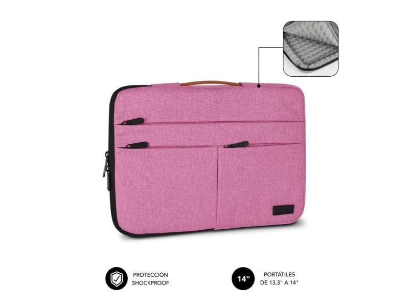 Funda Subblim Air Padding 360 Sleeve para Portátiles hasta 14'/ Rosa