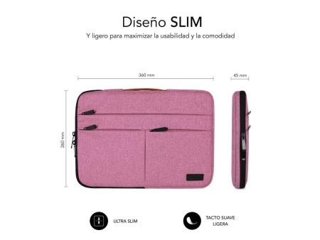 Funda Subblim Air Padding 360 Sleeve para Portátiles hasta 14'/ Rosa