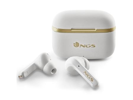 Auriculares Bluetooth NGS Ártica Trophy con estuche de carga/ Autonomía 5h/ Blancos