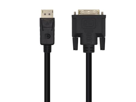 Cable Conversor Aisens A125-0463/ Displayport Macho - DVI Macho/ Hasta 5W/ 2300Mbps/ 3m/ Negro