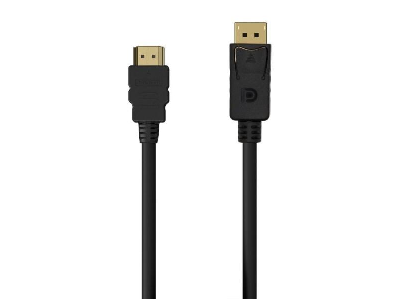 Cable Conversor Aisens A125-0550/ Displayport Macho - HDMI Macho/ Hasta 5W/ 2300Mbps/ 50cm/ Negro