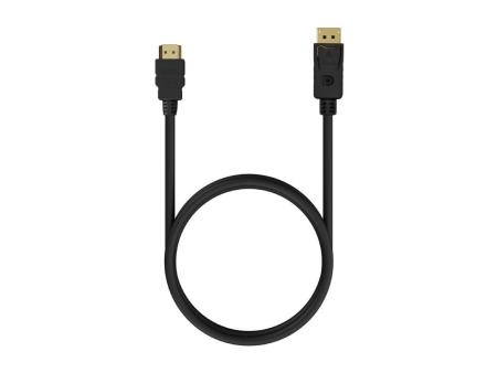 Cable Conversor Aisens A125-0550/ Displayport Macho - HDMI Macho/ Hasta 5W/ 2300Mbps/ 50cm/ Negro