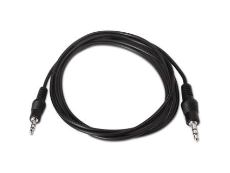 Cable Estéreo Aisens A128-0141/ Jack 3.5 Macho - Jack 3.5 Macho/ Hasta 0.1W/ 30cm/ Negro