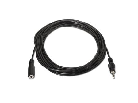 Adaptador Estéreo Aisens A128-0145/ Jack 3.5 Macho - Jack 3.5 Hembra/ Hasta 0.1W/ 1.5m/ Negro