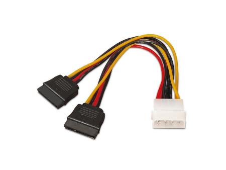 Cable Duplicador de Alimentación Aisens A131-0161/ Molex 4 PIN Macho - 2x SATA Hembra/ Hasta 54W/ 20cm