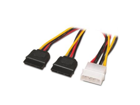 Cable Duplicador de Alimentación Aisens A131-0161/ Molex 4 PIN Macho - 2x SATA Hembra/ Hasta 54W/ 20cm