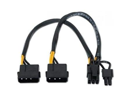 Cable Alimentación Tarjeta Gráfica Aisens A131-0165/ 2x Molex Macho - Molex 6+2 PIN Macho/ Hasta 54W/ 20cm