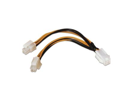 Cable Alimentación para Microprocesador Aisens A131-0166/ Molex 4+4 PIN Macho - Molex 4 PIN Hembra/ Hasta 54W/ 15cm