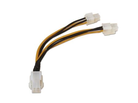 Cable Alimentación para Microprocesador Aisens A131-0166/ Molex 4+4 PIN Macho - Molex 4 PIN Hembra/ Hasta 54W/ 15cm