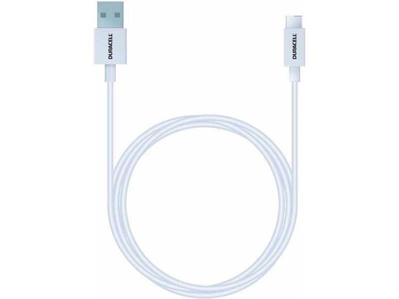 Cable USB 3.0 Tipo-C Duracell USB5031W/ USB Tipo-C Macho - USB Macho/ 1m/ Blanco