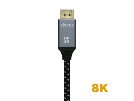 Cable Displayport 1.4 8K Aisens A149-0436/ Displayport Macho - Displayport Macho/ 1.5m/ Negro Gris