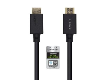 Cable HDMI 2.1 8K Aisens A150-0420/ HDMI Macho - HDMI Macho/ 50cm/ Certificado/ Negro