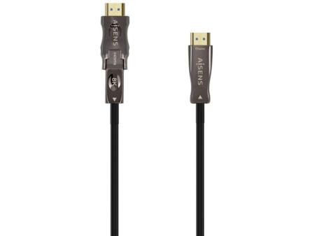 Cable HDMI 2.1 AOC 8K Desmontable Aisens A153-0648/ HDMI Macho / D Macho - HDMI Macho/ 50m/ Negro