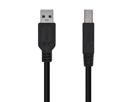 Cable USB 3.0 Impresora Aisens A105-0444/ USB Tipo-B Macho - USB Macho/ 2m/ Negro