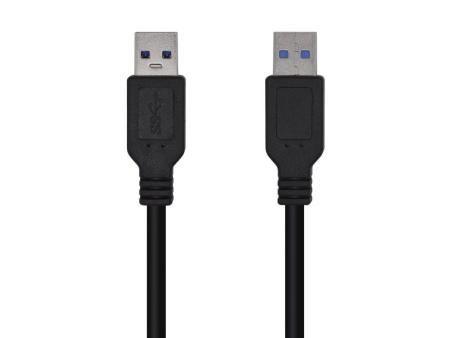 Cable USB 3.0 Aisens A105-0446/ USB Macho - USB Macho/ 1m/ Negro