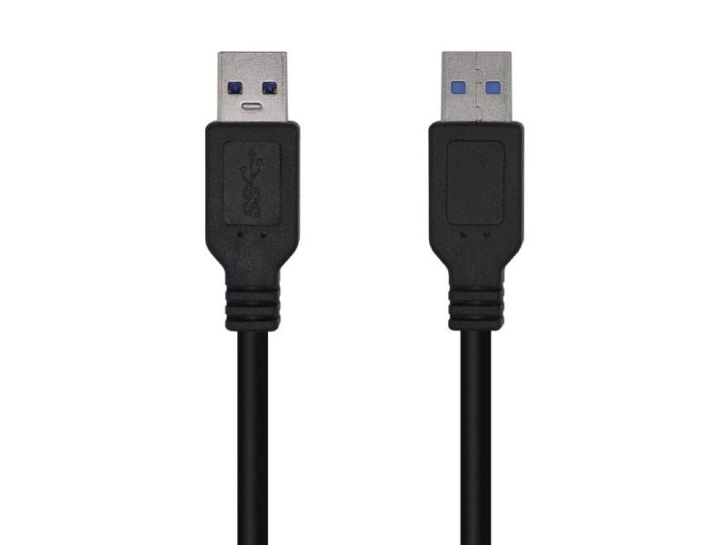 Cable USB 3.0 Aisens A105-0446/ USB Macho - USB Macho/ 1m/ Negro