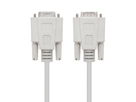 Cable Serie RS232 Nanocable 10.14.0203/ DB9 Macho - DB9 Hembra/ 3m/ Beige