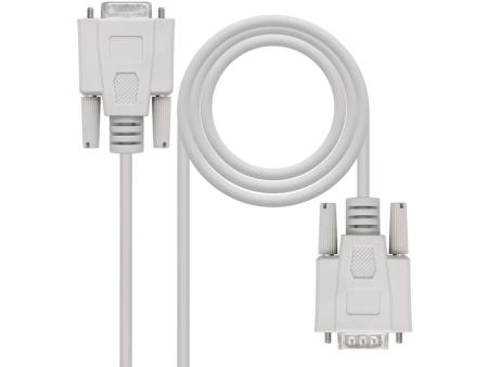 Cable Serie RS232 Nanocable 10.14.0203/ DB9 Macho - DB9 Hembra/ 3m/ Beige