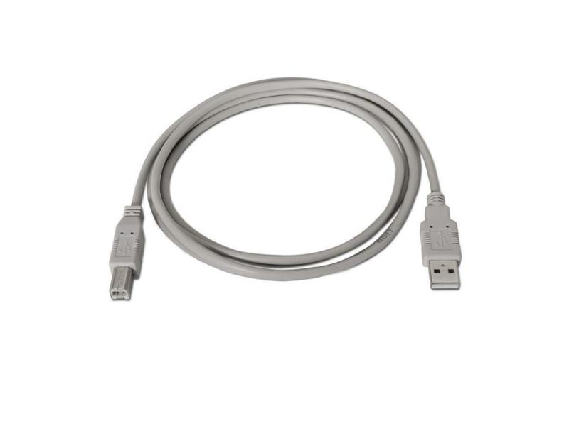 Cable USB 2.0 Impresora Nanocable 10.01.0103/ USB Tipo-B Macho - USB Macho/ 1.8m/ Beige