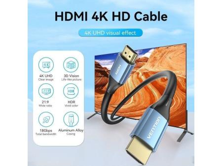 Cable HDMI 2.0 4K Vention ALHSF/ HDMI Macho - HDMI Macho/ 1m/ Azul