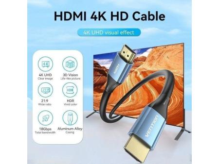 Cable HDMI 2.0 4K Vention ALHSK/ HDMI Macho - HDMI Macho/ 8m/ Azul