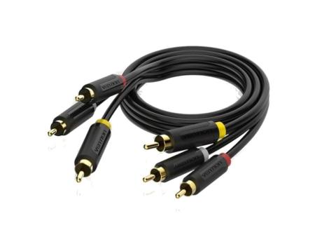 Cable Estéreo Vention BCABH/ 3x RCA Macho - 3x RCA Macho/ 2m/ Negro