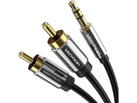 Cable Estéreo Vention BCFBJ/ Jack 3.5 Macho - 2x RCA Macho/ 5m/ Negro