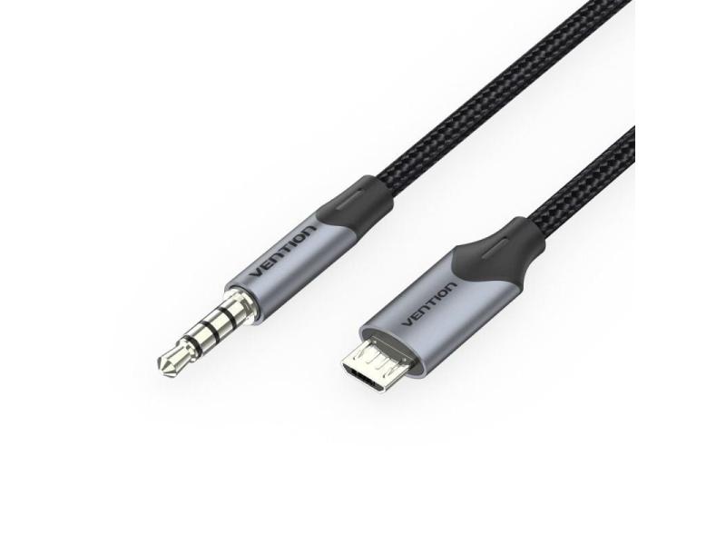 Cable Audio Vention BDGBG/ MicroUSB Macho - Jack 3.5 Macho/ 1.5m/ Negro