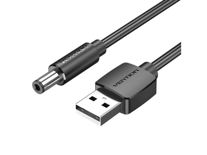 Cable Alimentación Vention CEYBF/ USB-A Macho - DC 5.5mm Macho/ 1m/ Negro