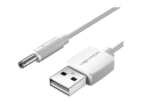 Cable Alimentación Vention CEYWD/ USB-A Macho - DC 5.5mm Macho/ 50cm/ Blanco