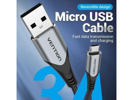 Cable USB 2.0 Vention COCHD/ USB Macho - MicroUSB Macho/ 480Mbps/ 50cm/ Negro