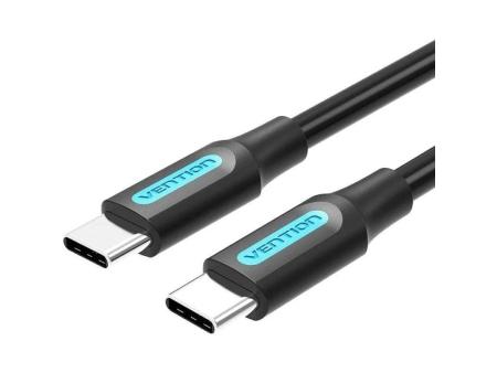 Cable USB 2.0 Tipo-C Vention COSBI/ USB Tipo-C Macho - USB Tipo-C Macho/ Hasta 60W/ 480Mbps/ 3m/ Negro