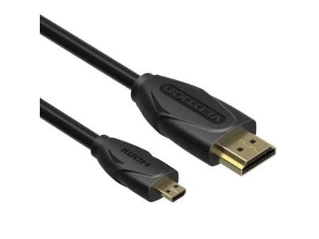 Cable HDMI Vention VAA-D03-B200/ HDMI Macho - Micro HDMI Macho/ 2m/ Negro