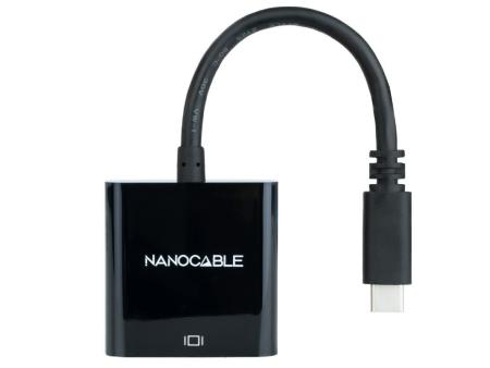 Cable Conversor Nanocable 10.16.4101-BK/ USB Tipo-C Macho - VGA Hembra