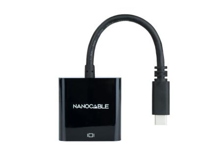 Conversor Nanocable 10.16.4102-BK/ USB Tipo-C Macho - HDMI Hembra/ 15cm/ Negro