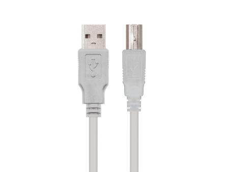 Cable USB 2.0 Impresora Nanocable 10.01.0102/ USB Tipo-B Macho - USB Macho/ 1m/ Beige