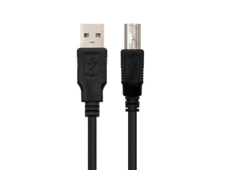 Cable USB 2.0 Impresora Nanocable 10.01.0102/ USB Tipo-B Macho - USB Macho/ 1m/ Negro